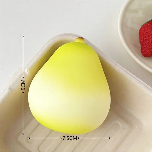 Anti-stress Squishy Watermelon Toys Slow Rising Fidget Toy Fruit Pinch Squeeze Toy Funny Stress Reliever Reduce Pressure Prop SS69 7.69 pear