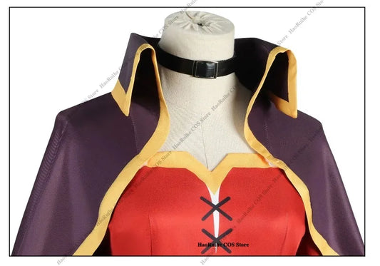 Megumin Cosplay Costume Set with Dress, Cloak, and Hat - KonoSuba Sorceress