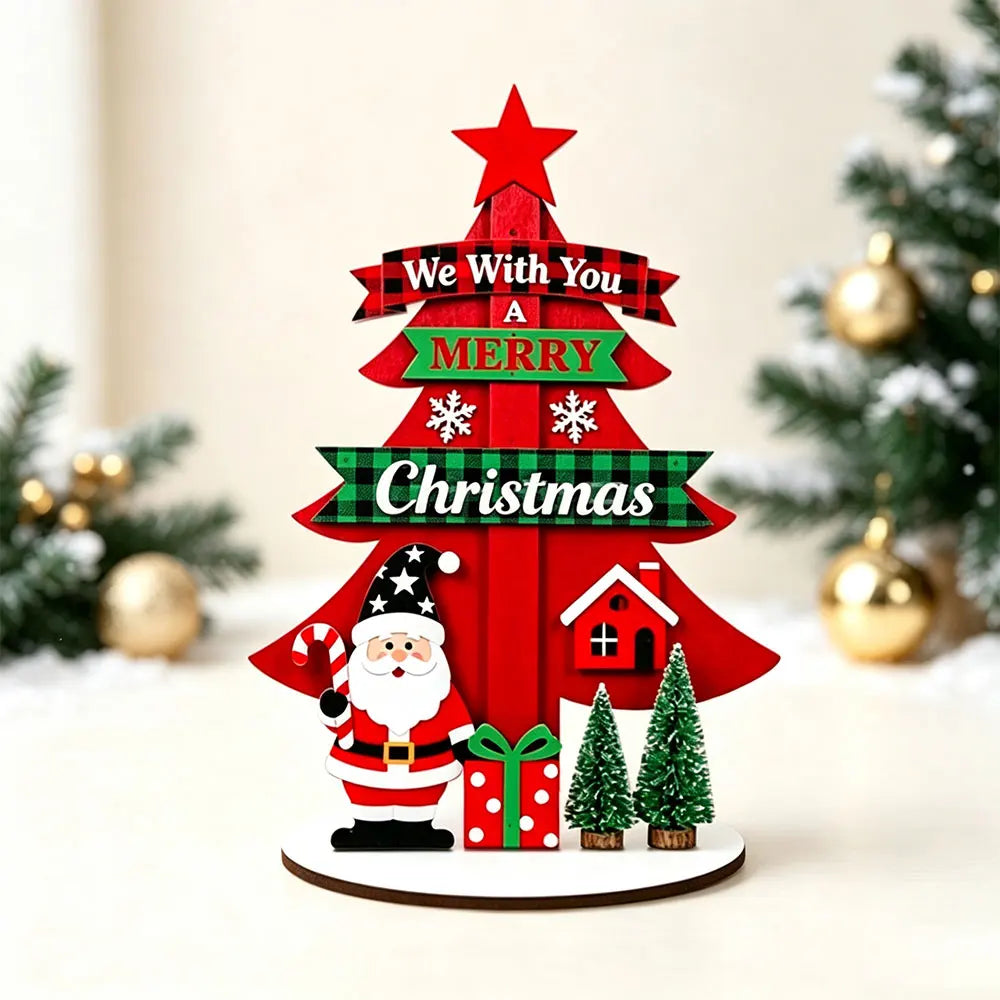 Runt 1pc Mini Wooden Christmas Tree,Merry Christmas Decor for Home,Xmas Gifts ,Navidad 2026 ,New Year Table Decor
