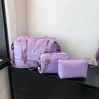 3PCS nylon travel bag set, large-capacity fashionable luggage bag, sports and fitness bag crossbody bag, suitable for daily use