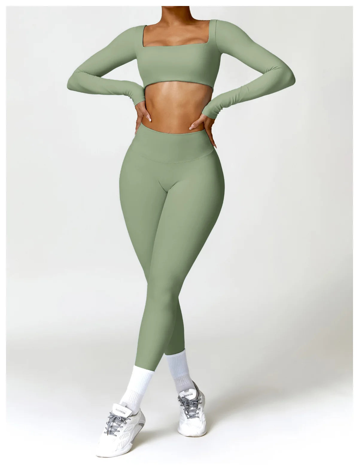 2PCS Yoga Suit Sports Set Women Quick-Drying Gym Set Women Tracksuit Running Workout Long Sleeve Sports Shirt Yoga Clothing SS69