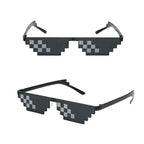 1-8pcs Mosaic Sunglasses Cool Party Vintage Shades Eyewear For Men Pixelated Sunglasses Funny Women Glasses