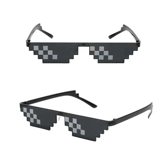 1-8pcs Mosaic Sunglasses Cool Party Vintage Shades Eyewear For Men Pixelated Sunglasses Funny Women Glasses