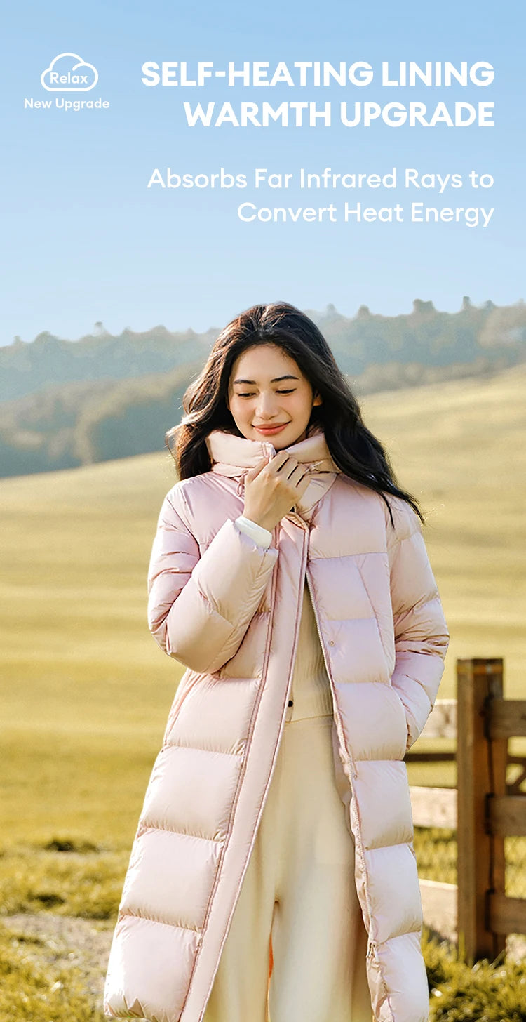 Semir Women's Long Hooded Down Jacket - 90% Duck Down