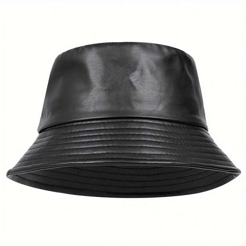 winter Fashion bucket hat Artificial leather windproof warm bucket hats men women wild tide cap Panama fisherman caps gorras