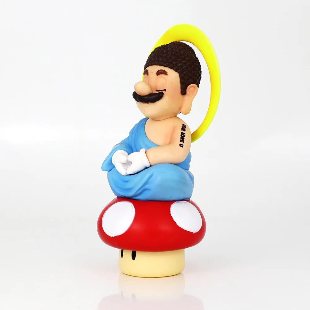 Super Mario Ruyi Buddha Mario Plumber anime handwork car model 14.3cm SS69 34.69 Red