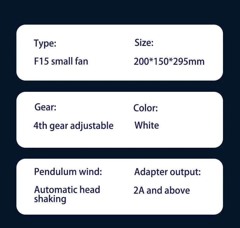 3600mAh USB Desk Fan 4 Speed Adjustable Desktop Table Fan with Strong Wind Quiet Operation Kipas USB Oscillating Fan