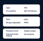 3600mAh USB Desk Fan 4 Speed Adjustable Desktop Table Fan with Strong Wind Quiet Operation Kipas USB Oscillating Fan