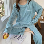 Women's Coral Fleece Pajama Set - Cozy Winter Loungewear