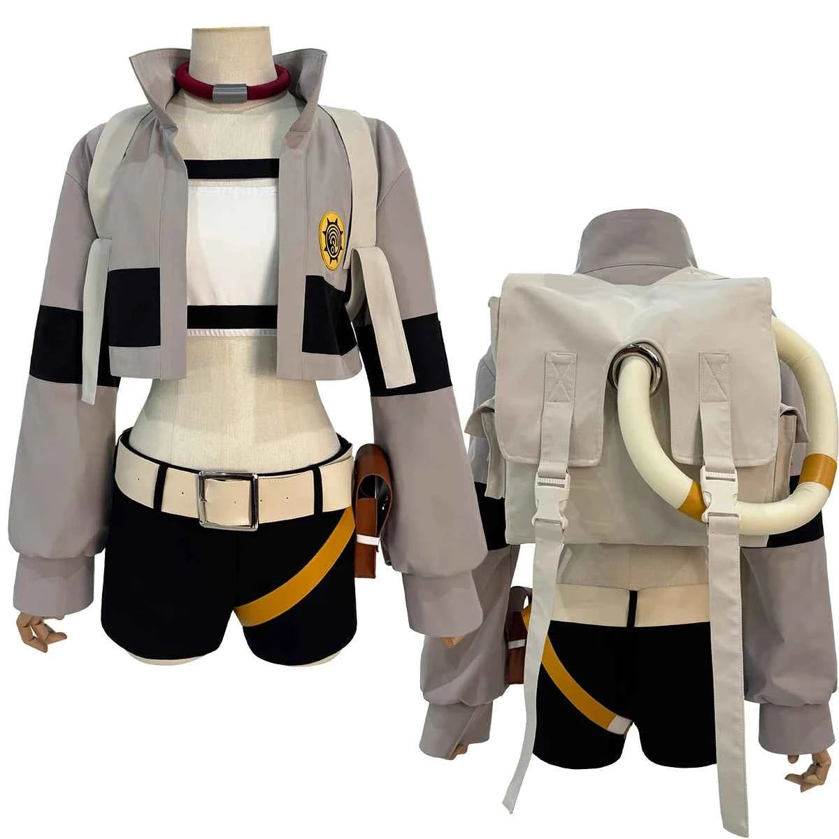 HOLOUN Gachiakuta Anime Riyo Cosplay Costume Convention Halloween Christmas Embroidery Top Vest Short Backpack Waist Bag