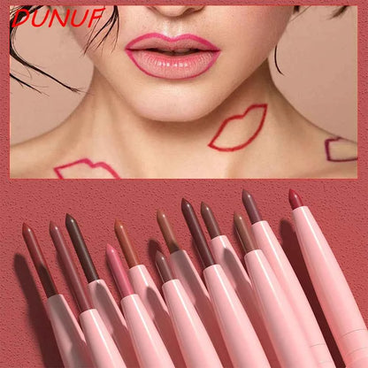 Lip Liner Lipstick Set, Waterproof Matte Durable  Non-sticky Non-transfer, Deep Red, Dusty Rose, Nude, Y2K Makeup Christmas