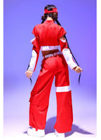 Women's Red Jazz Dance Performance Suit