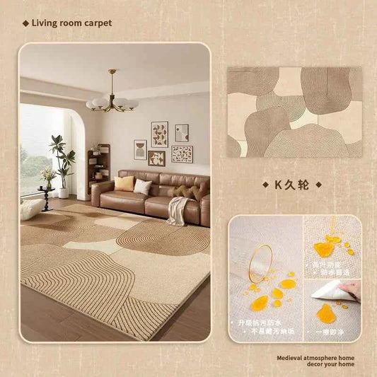 Cream Color Living Room Carpet Light Luxury Home Decoration Bedroom Rug Large Size Plush Sofa Coffee Table Floor Mat Tapis カーペット