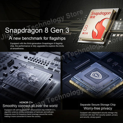 Original HONOR Magic 6 Pro 5G Mobile Phone 6.8" 120Hz Screen Snapdragon 8 Gen 3 Camera 180MP Battery 5600mAh GMS Smartphone SS69