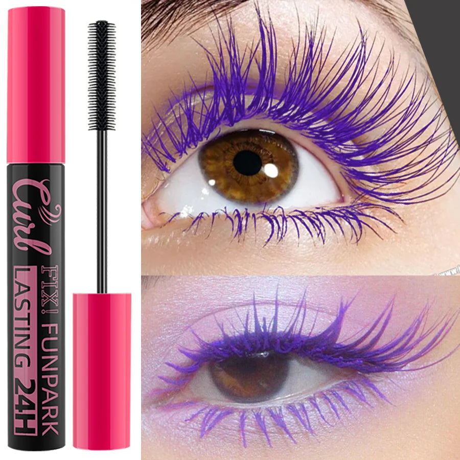 9 Color Mascara Thick Curl Waterproof  Natural Eyelash  Long Lasting Blue White Green Pink Black Eye Makeup Korean cosmetics SS69