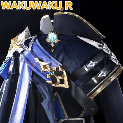 【Ready For Ship】Lohen Cosplay Costume Game Genshin Impact【S-2XL】WakuWaku-R Men Lohen Knights of Favonius Wig Plus Size
