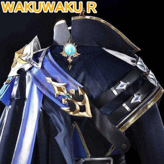 【Ready For Ship】Lohen Cosplay Costume Game Genshin Impact【S-2XL】WakuWaku-R Men Lohen Knights of Favonius Wig Plus Size