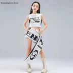 Hip Hop Girls Fashion Crop Top Street Dance Shorts Kids K-pop Streetwear Hot Pants Costume Children Jazz Girl Group Clothes Sets