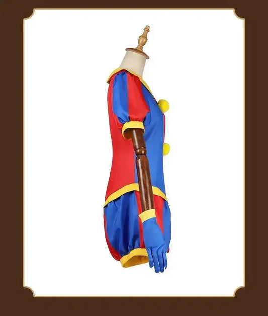 SS69 The Amazing Digital Circus Pomni Cosplay Costume Polyester Uniform Set