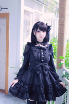 Japanese Liz Dresses Women Autumn New Girl's Sweet Cute Bud Mini Series Mass Production Angel Small Cake Dress Bow Lolita Dress