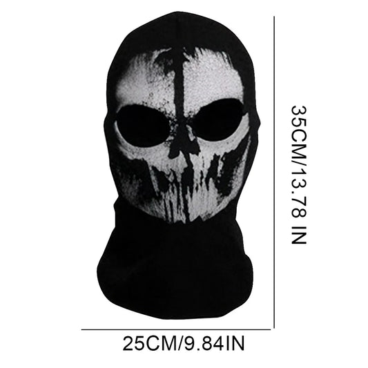 Ghost Skull Balaclava Full Face Mask for Halloween Cosplay and Cycling