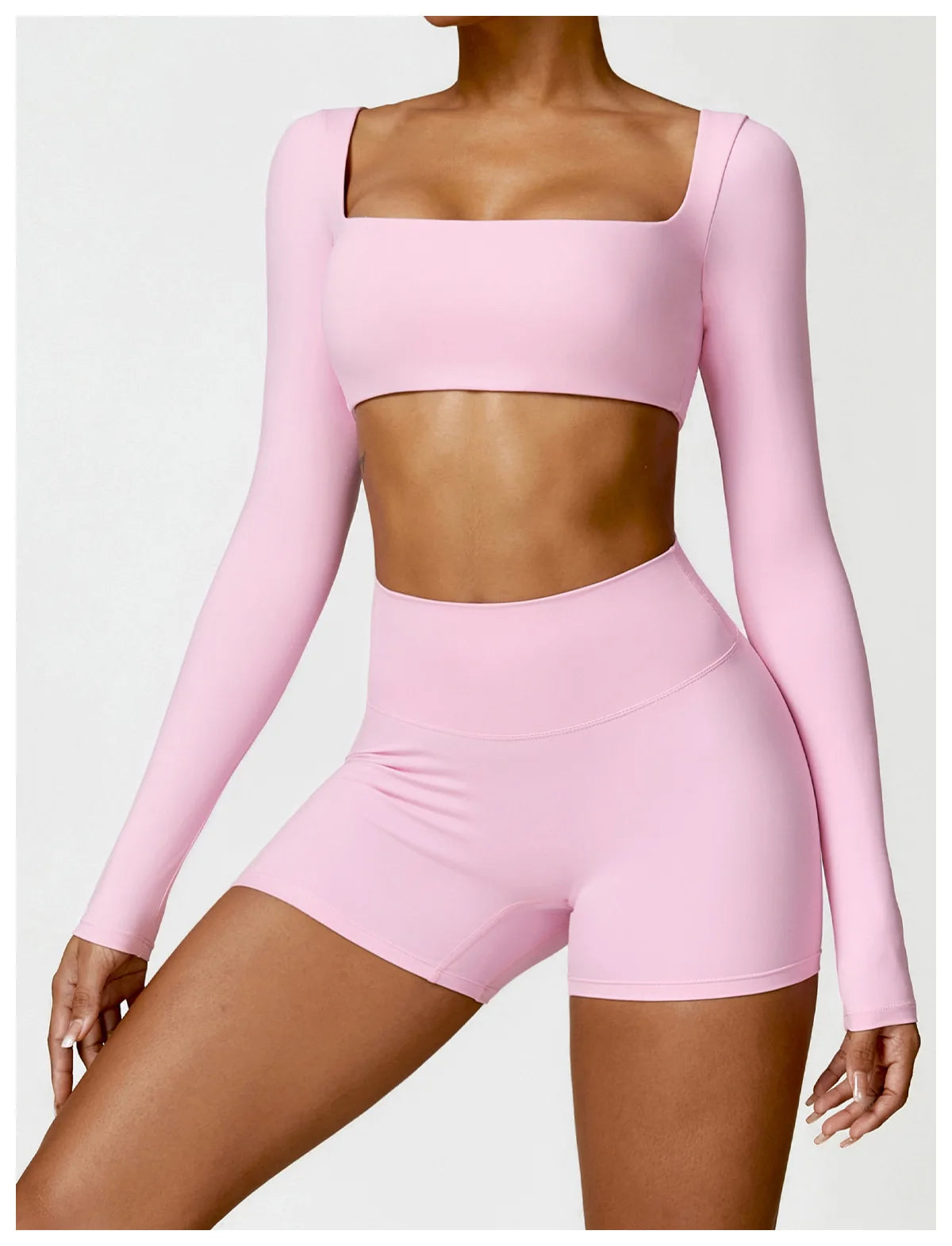2PCS Yoga Suit Sports Set Women Quick-Drying Gym Set Women Tracksuit Running Workout Long Sleeve Sports Shirt Yoga Clothing SS69