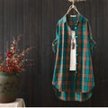 Plaid shirt female in the spring and autumn period and the new long loose long-sleeved jacket coat dress shirts