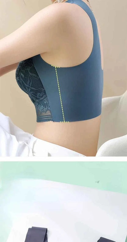 L-6L Women Large Bra Push Up Ice Silk Seamless Upper Bralette Lace Wireless Summer Bras Top Lingerie Underwear Brasieres Mujeres