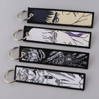 Sword Wind Legend Anime JOJO Wonderful Adventure Weaving Mark Keychain Sword Wind Legend Decorative Chain Fabric Key Pendant