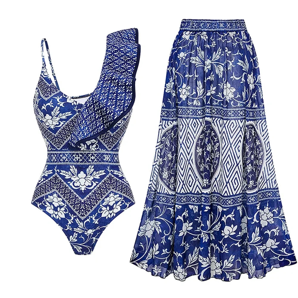2023 New Arrival Push Up Women Bikini Set Floral Printed Ruffle Bikinis Strappy Bandage Swimwear Brazilian Biquini Bathing Suit SS69