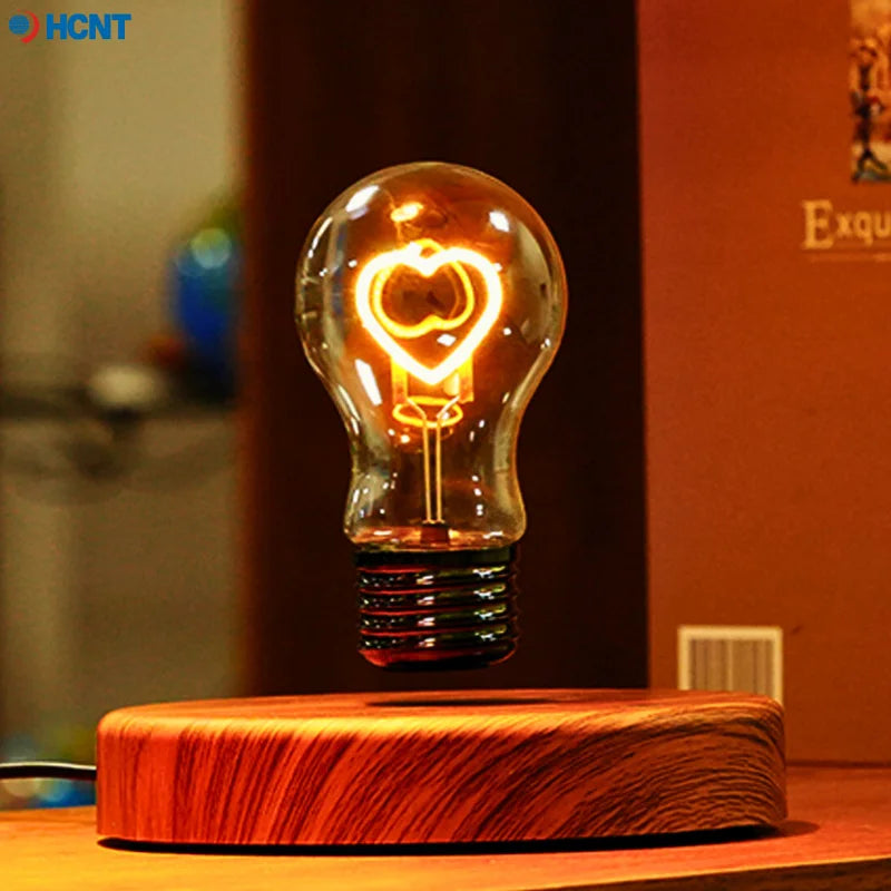 HCNT Magnetic Levitating Light Bulb Desk Lamp with Rotating Heart Bulb