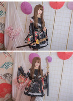 Traditional Japanese Kimono Dress for Women - Printed Pink