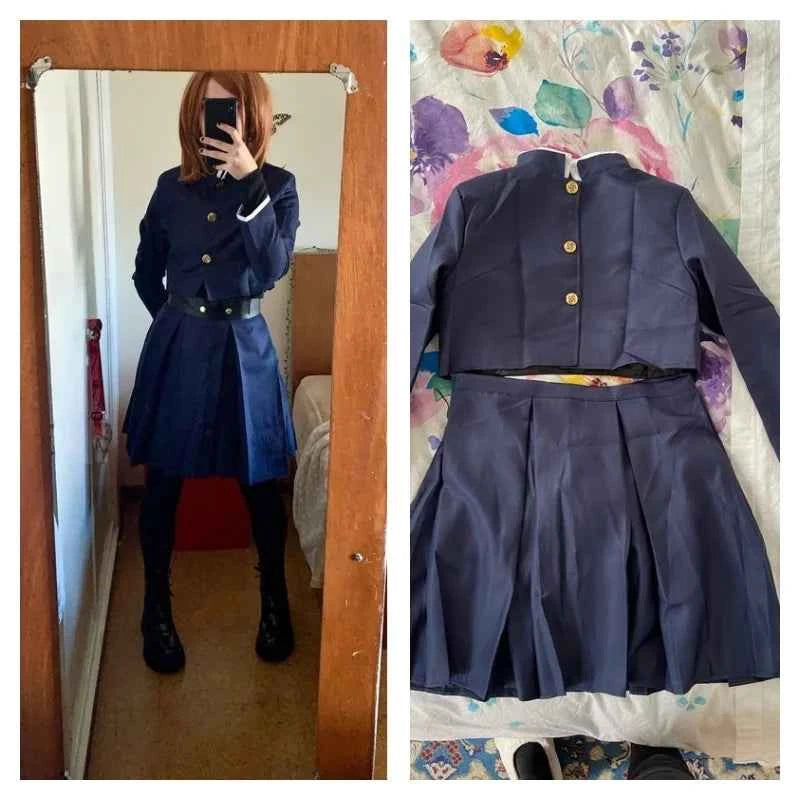 Anime Jujutsu Kaisen Cosplay Costume Kugisaki Nobara Tatoo Girls Women Dress Uniform Full Set