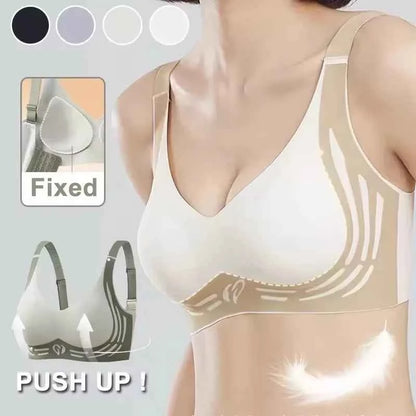 Plus Size Everyday Bra for Woman  Sport Double Support Seamless Brassiere Top No-trace Push Up Bra Padded Fixed Cup Underwear
