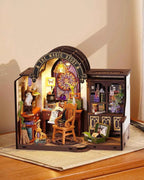Robotime Rolife The Magic Study DIY Miniature House with Many Magic Note Books Dollhouse Decoration 3D Wooden Puzzle DG166