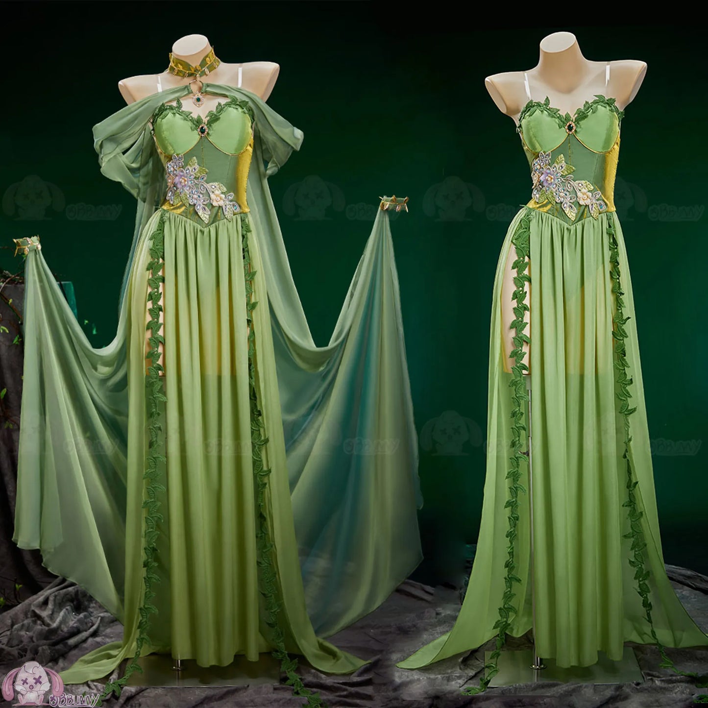Pamela Lillian Isley Cosplay Ivy Cosplay Costume Doujin Elven Outfit Long Dress Medieval Vintage For Hallowmas Party