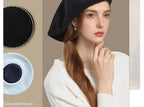 100% Wool Oversize Women's Beret Hat - Warm & Stylish Painter Cap