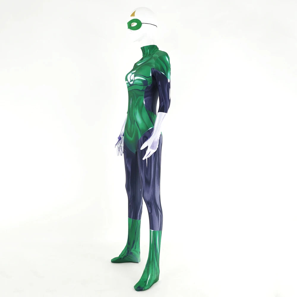 Halloween Woman Green Cosplay Costume Lantern Female Superhero Zentai Suit Ladys Cosplay Bodysuit Adults Men Male Party Jumpsuit