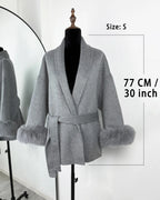 TARUXY Women's Double-Sided Wool Coat with Removable Sashes