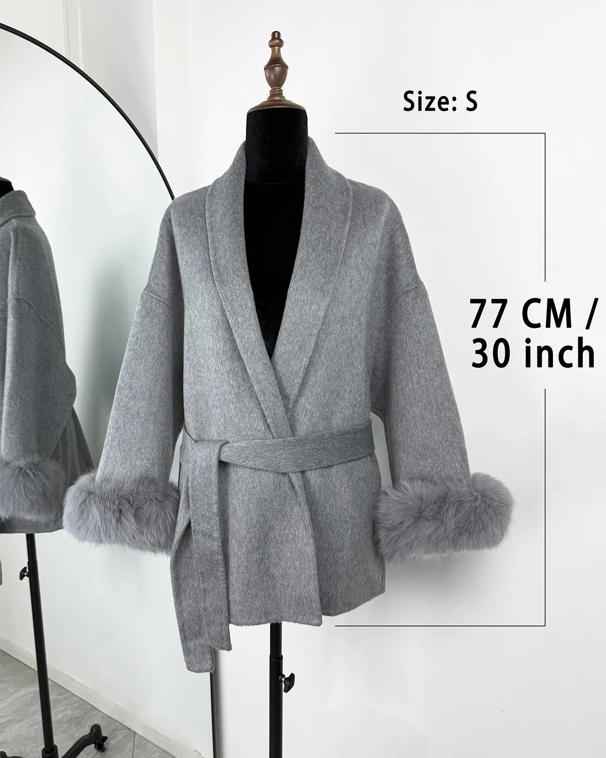 TARUXY Women's Double-Sided Wool Coat with Removable Sashes