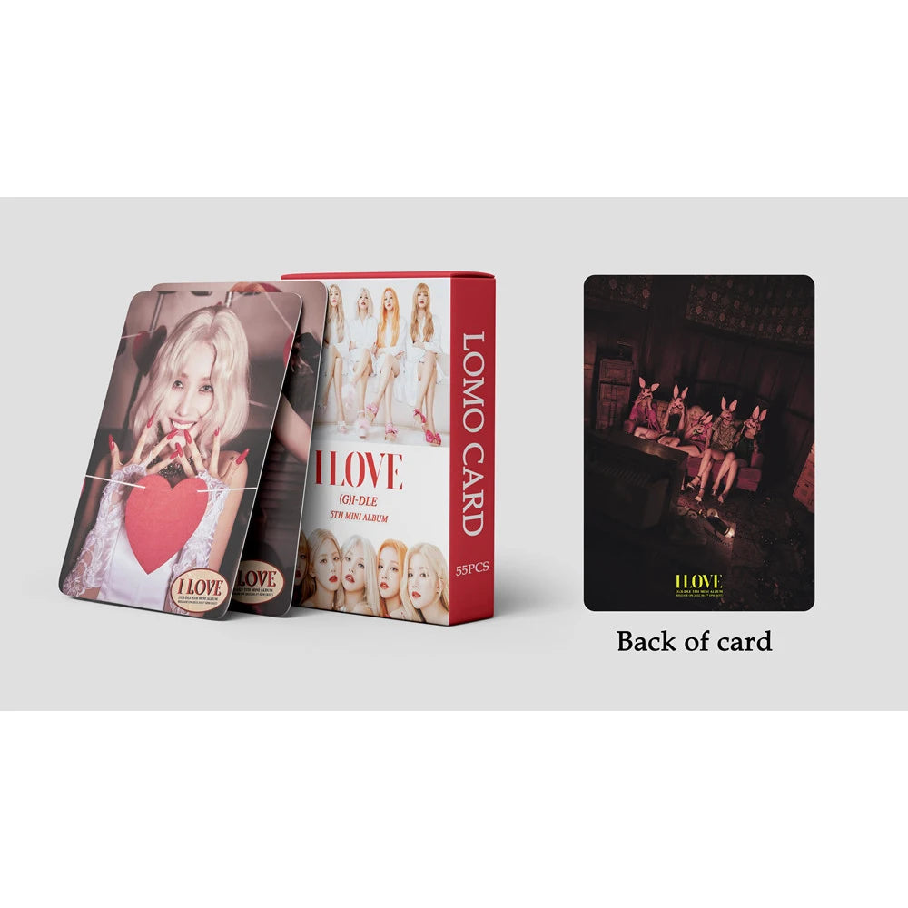 KPOP 55cards/set (G) I-DLE Album Card I FEEL Album GIDLE Ye Shuhua MINNIE Printed Photo Card LOMO Card Gift For Girls Collection SS69
