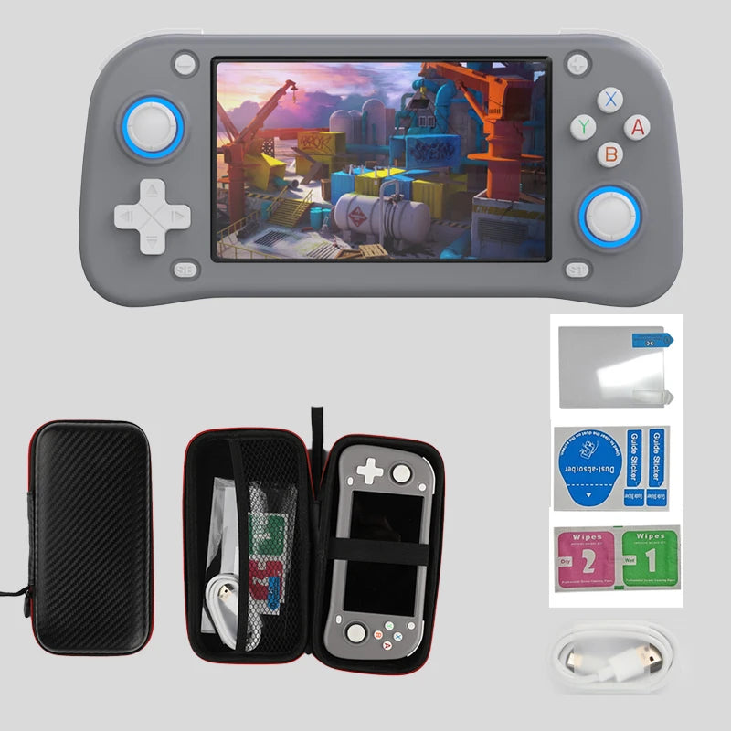 WDYQJE Open Source XF43 Retro Handheld Game Console Linux System Gaming Video Players Console Portable Pocket Device Child Gift SS69 70.69 GRAY / 64GB