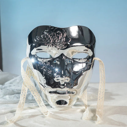 SS69 Ancient Style Full Face Mask, White Retro Hanfu Costume Prop for Adults