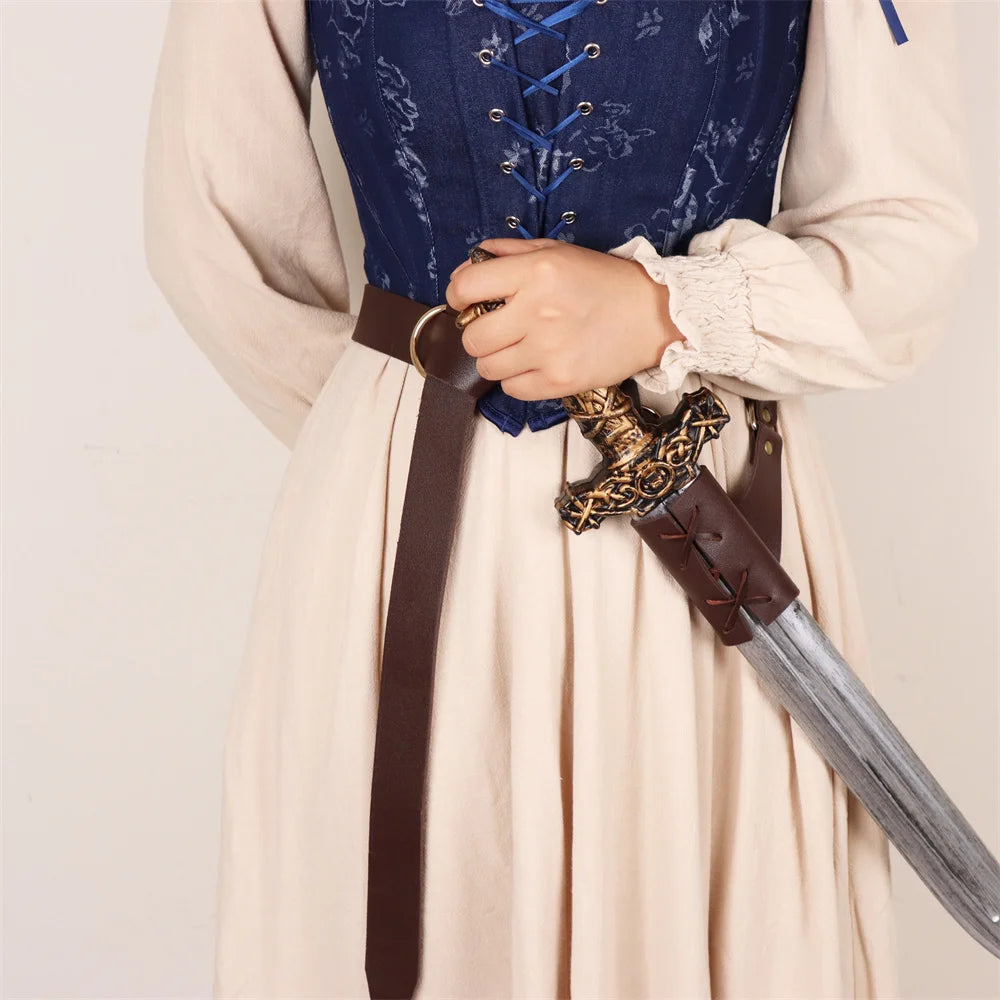 Medieval Knight Sword Sheath & Belt - Faux Leather Cosplay Scabbard