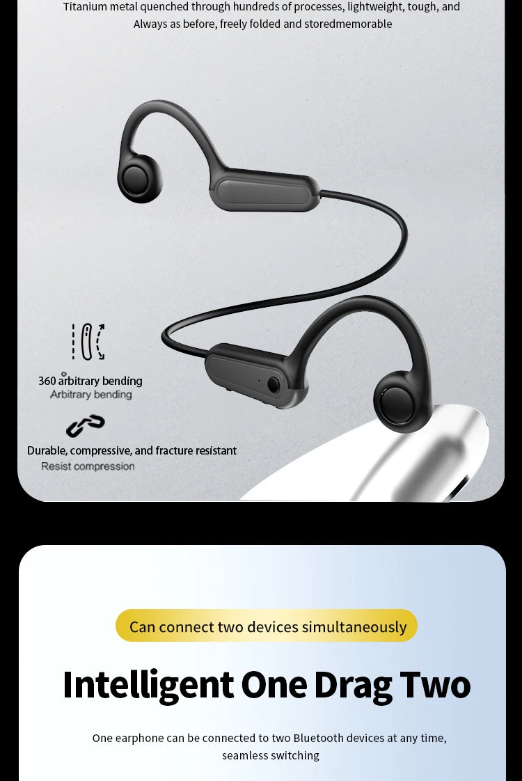 Xiaomi Mijia Bone Conduction Earphones Bluetooth 5.3 Sports Wireless Headphones Ear Hook Waterproof Headset for Running Driving SS69