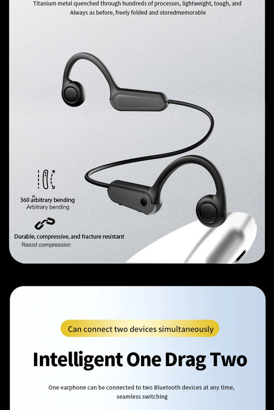 Xiaomi Mijia Bone Conduction Earphones Bluetooth 5.3 Sports Wireless Headphones Ear Hook Waterproof Headset for Running Driving SS69