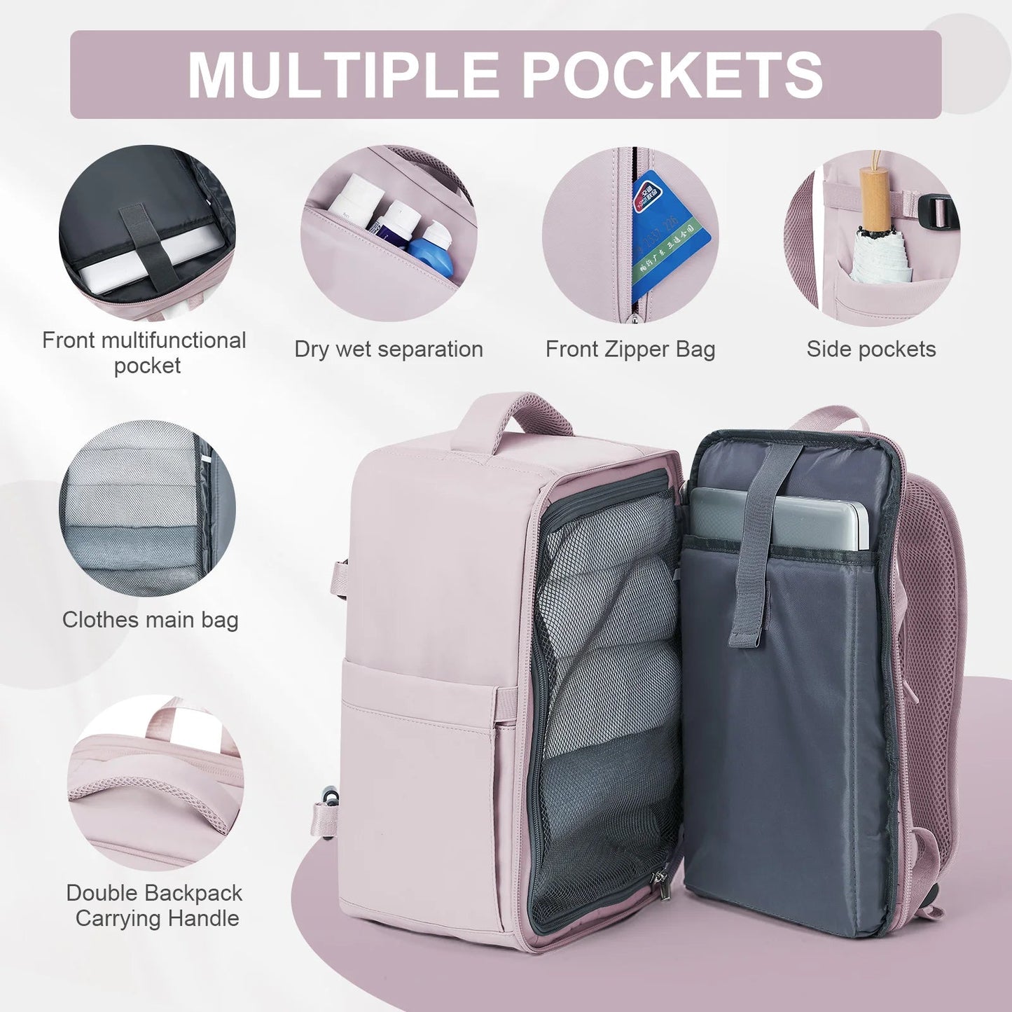 Women's Backpack Travel Suitcase Cabin Bag Aircraft Ryanair 40x20x25 Airplane Travel Bag Men Laotop Backpack Wizzair Carry On SS69