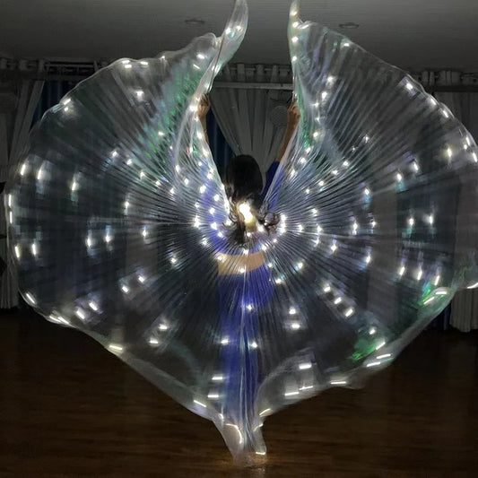 Belly Dance LED Isis Wings Both Sides Fluorescent Butterfly Performance Belly Dancing Bellydance Carnival Led Costumes Shows
