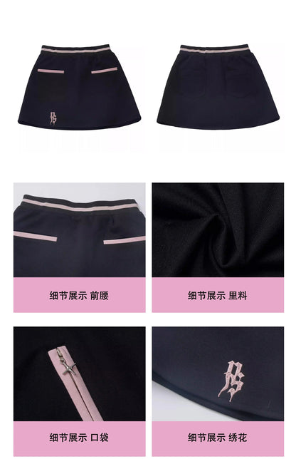 Pink and Black Splicing Color Hooded Baseball Jacket Casual Pant Sets 2025 Spring and Autumn Sweet Cool Girl Students Outfits SS69