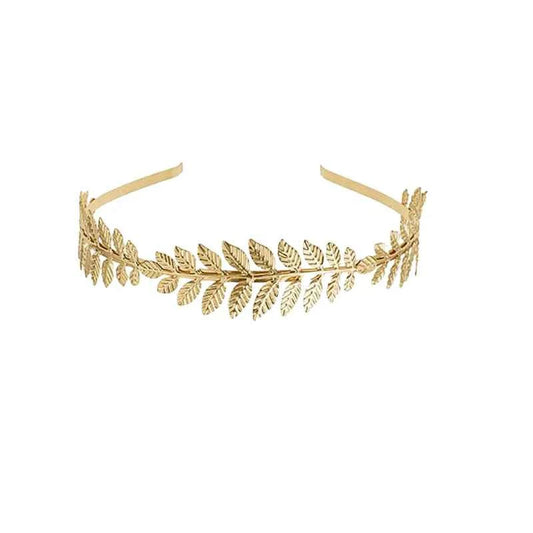 PESENAR Greek Goddess Costume Accessory Set with Golden Leaf Crown and Pearls